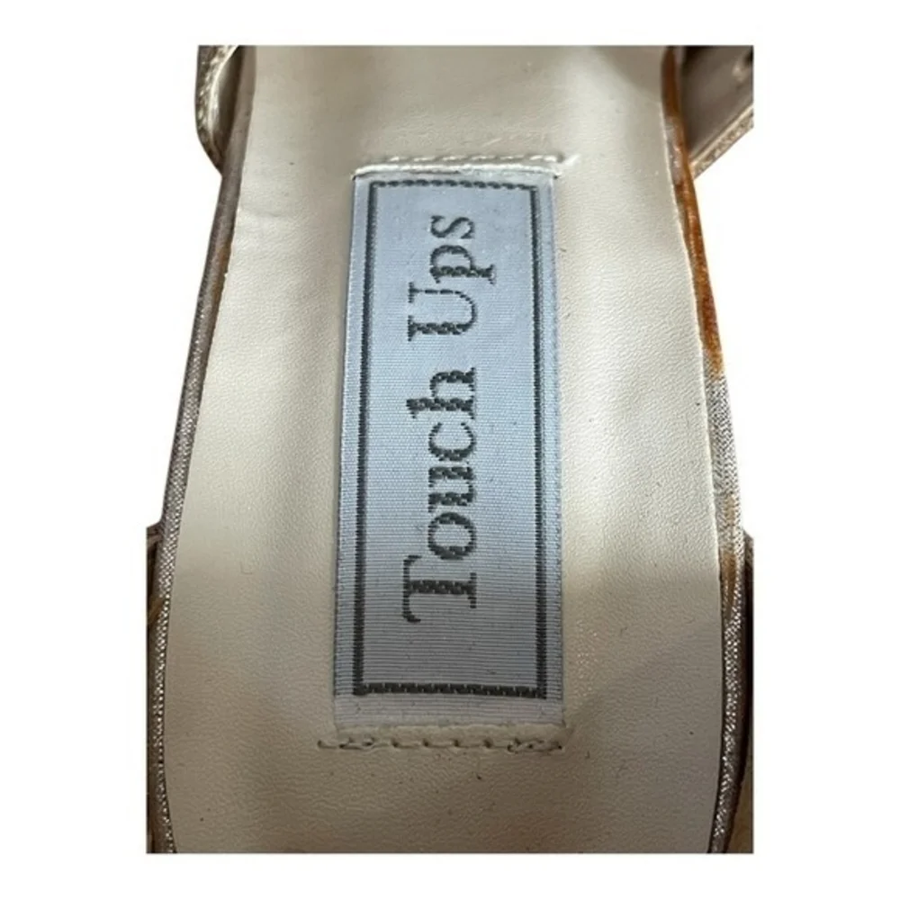 Touch Ups Margot Gold Beige Perforated Heeled Sandals Women’s Size 8.5